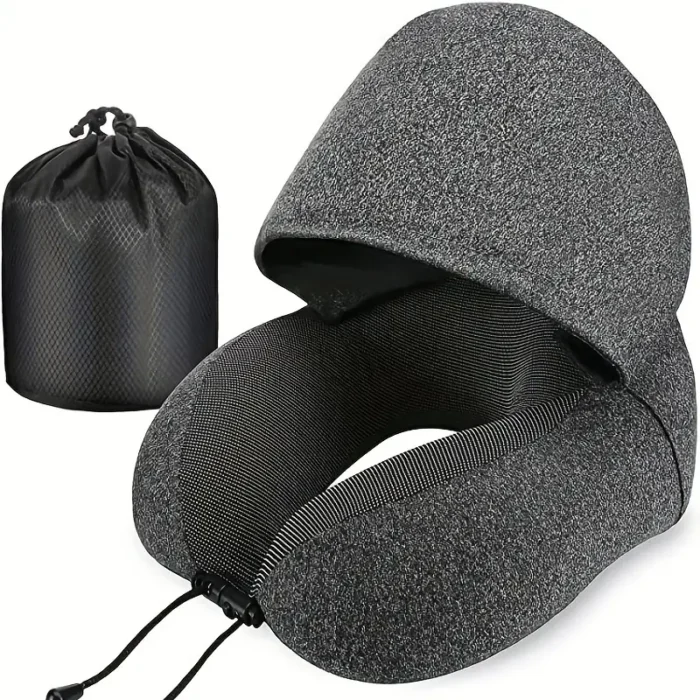 travel cpap Comfortable Memory Foam Travel Pillow with Hidden Hoody for Sleeping cpap store usa