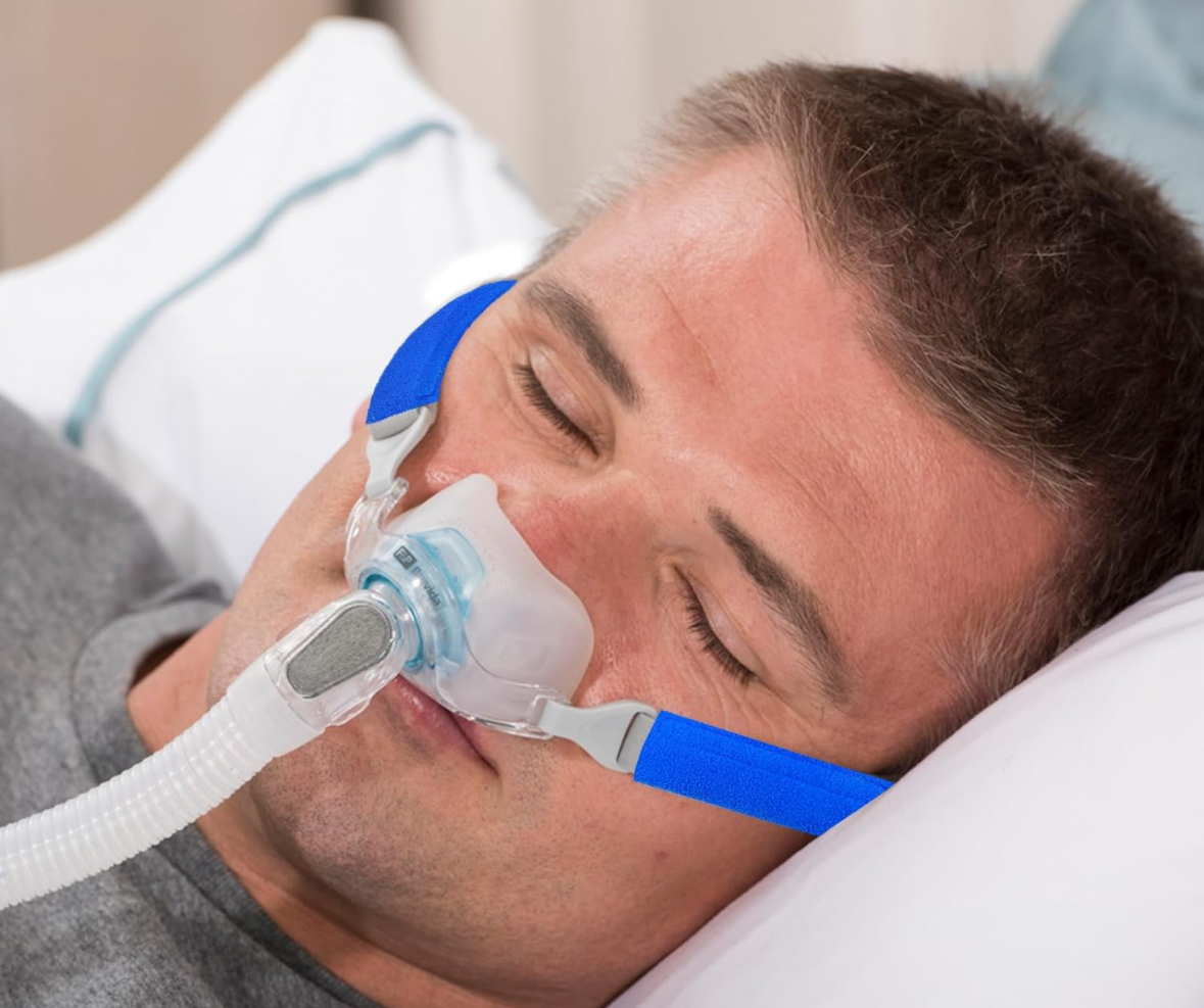 Universal Blue CPAP and BiPAP Headgear Soft Fabric Mask Wraps ( 2 Pack ...