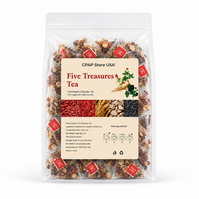 cpap store usa ginseng five treasures herbal tea with red dates mulberries goji berries maca solomons seal cpap store usa
